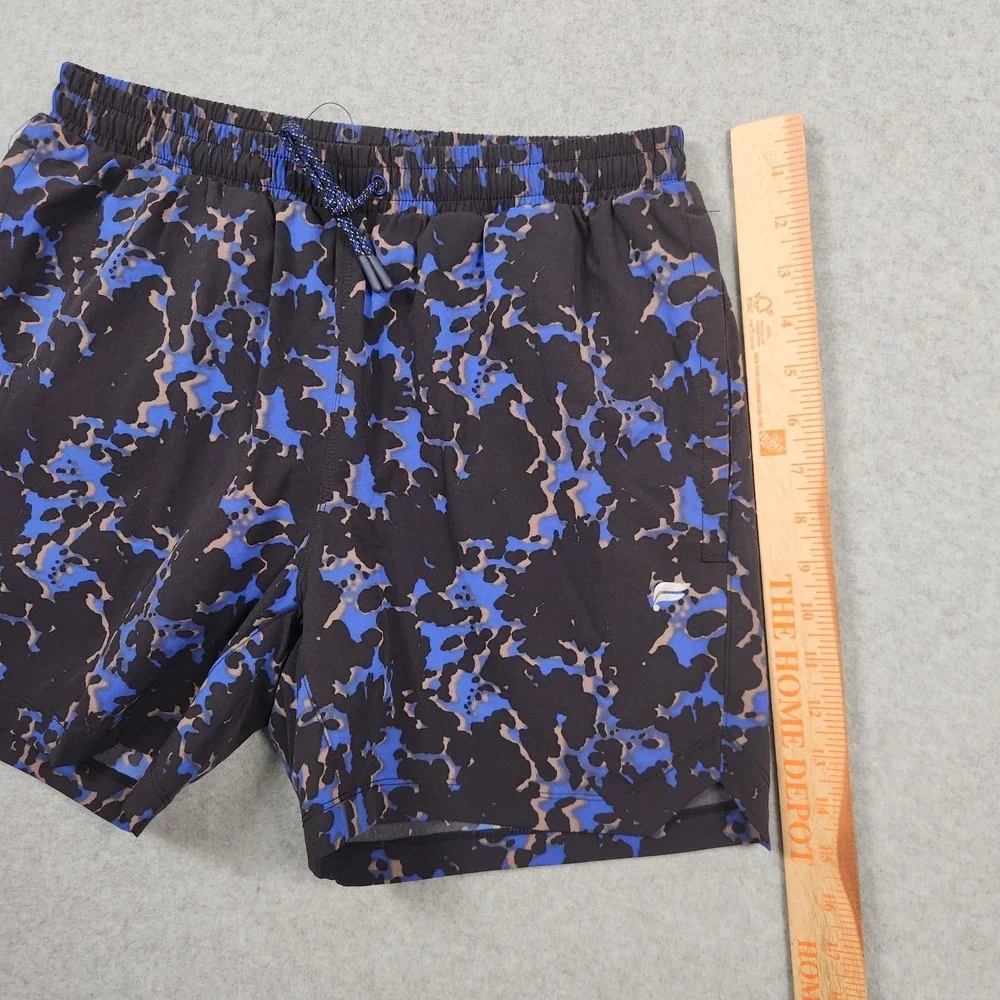 Fabletics Shorts Men Small Black Blue The Swim Trunk Lined Beach Swim Active NEW